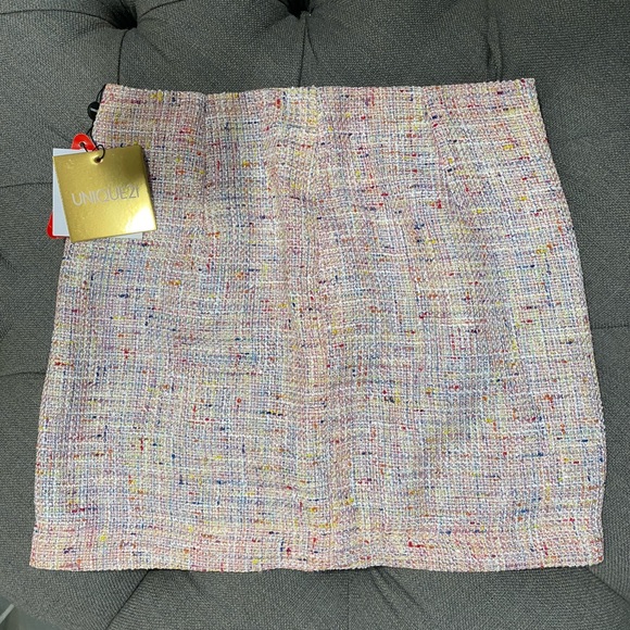 UNIQUE21 - 2 PIECE SET - Tweed Long Sleeve Fitted Blazer & Mini Skirt - Pink - Picture 4 of 8